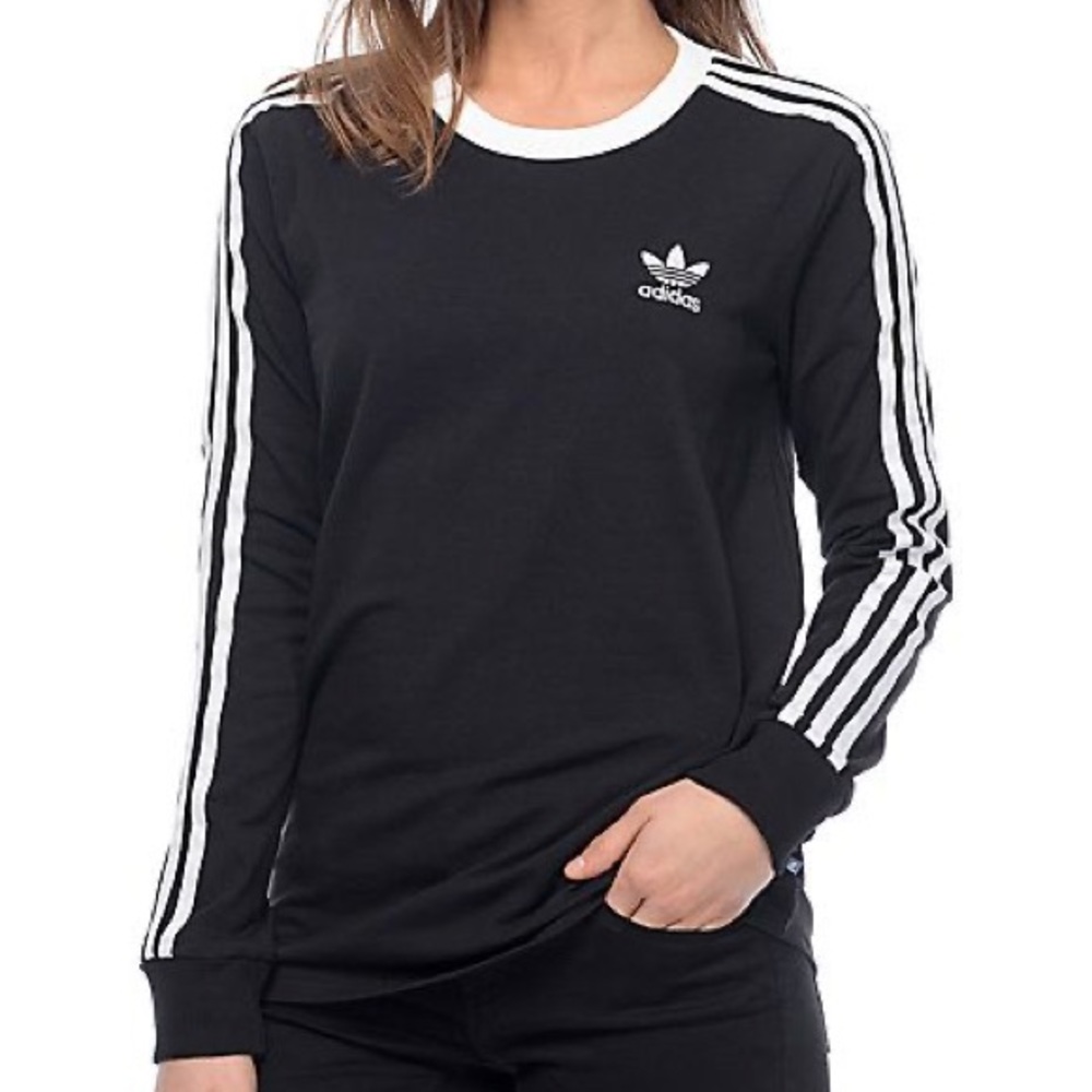 ADIDAS ORIGINALS | Black 3 Stripes Long Sleeve Tee